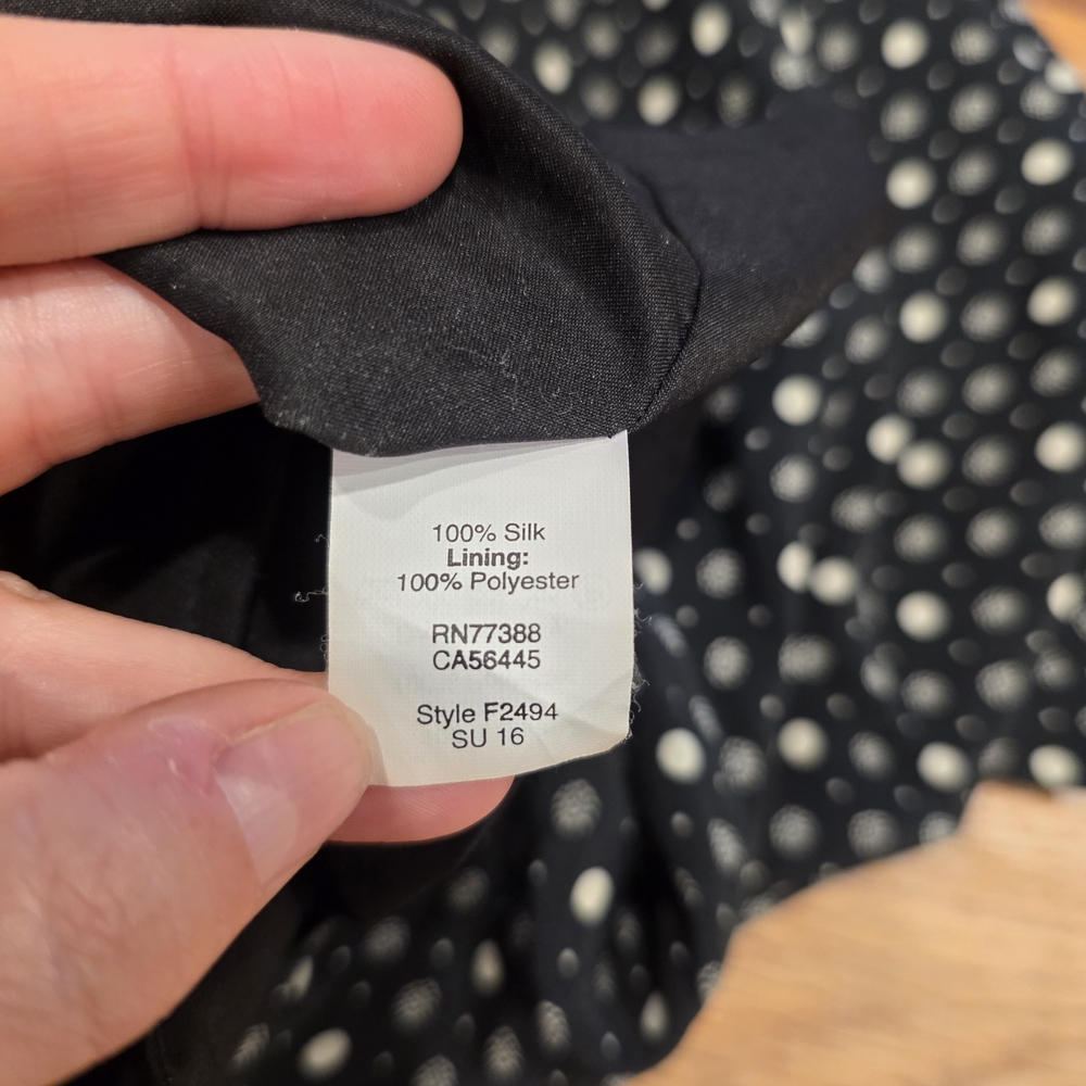 Madewell Silk Petal Play Romper Black Polka Dot Size XXS - Picture 9 of 9